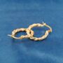 Gold 20mm Twisted Rope Hoop Earrings, thumbnail 4 of 7