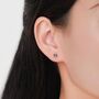 Sterling Silver Natural Moss Agate Stud Earrings, thumbnail 5 of 12