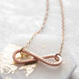 Personalised 9ct Rose Gold Infinity Necklace, thumbnail 4 of 5