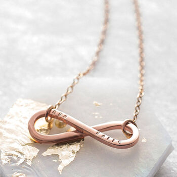 Personalised 9ct Rose Gold Infinity Necklace, 4 of 5