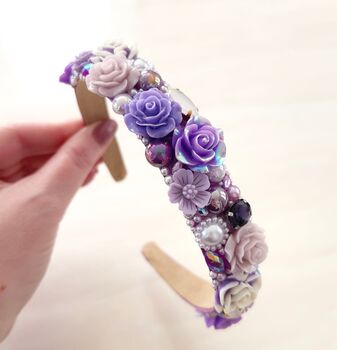 Purple Flower Embellished Headband, 2 of 2
