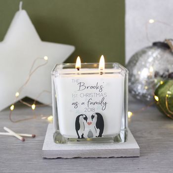 First Family Christmas Penguin Scented Square Candle, 5 of 6