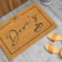 Personalised Coir Doormat With Mid Box And Heart Design, thumbnail 8 of 8