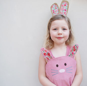 Easter Bunny Rabbit Girls Pinafore Dress, 11 of 11