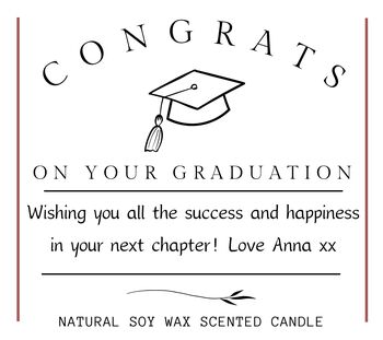 Personalised Congratulations On Graduation Scented Candle Gift, 10 of 10