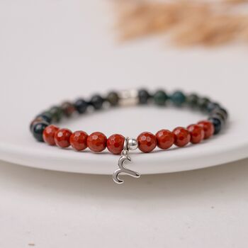Aries Birthstone Bracelet With Gemstones And Sterling Silver Zodiac Charm, 3 of 4