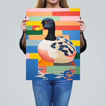 Duckpond Delight Colourful Bright Bird Wall Art Print, 2 of 6