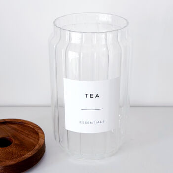 Tea, Coffee, Sugar Jars Set Of Three Ribbed Tall Jars, 9 of 12