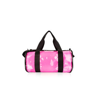Pvc Kit Bag With Personalised Neon Pink Satin Liner, 3 of 4