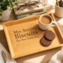 Personalised Bamboo Teacher's Biscuit Tray, thumbnail 1 of 2