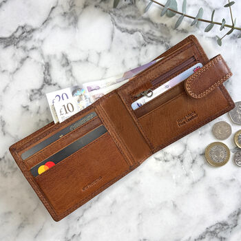 Men's Tan Leather Wallet Rfid Blocking, 2 of 3