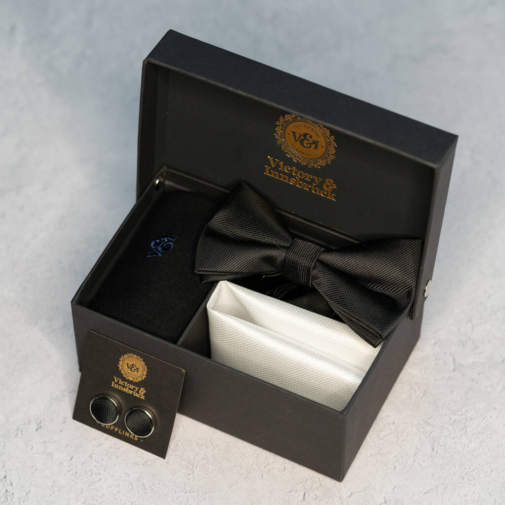 Black Tie Event Set And Socks Wedding Groomsmen Gift By Victory and ...