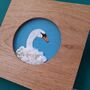 Swan Hand Embroidery Framed Art, thumbnail 4 of 5
