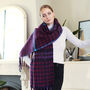 Chunky Houndstooth Purple Felted Scarf, thumbnail 1 of 12