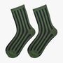 Women's Glitter Socks Khaki Black Vertical Stripe, thumbnail 1 of 3