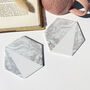 Grey Marble Stone Effect Ceramic Coaster Set, thumbnail 1 of 3