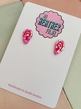 Ear Statement Stud Glitter Earrings / Gift For Her / Bold Sparkly Jewellery, 3 of 5