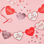 Pink And Red Foiled Heart Shaped Valentines Bunting, thumbnail 1 of 3