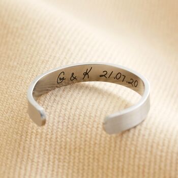 Personalised Engraved Stainless Steel Bar Ring, 4 of 8
