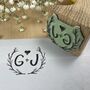 Personalised Initials Rubber Stamp – Laurels, thumbnail 2 of 6