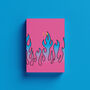 Personalised Custom Name Pink Flame A5 Notebook, thumbnail 2 of 5