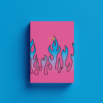 Personalised Custom Name Pink Flame A5 Notebook, 2 of 5