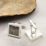 Dinosaur Coprolite Sterling Silver Cufflinks, thumbnail 2 of 5