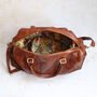 Leather Holdall Bag, Tan, thumbnail 4 of 6