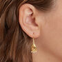 Citrine Seed Pearl Teardrop Gold Plated Silver Earrings, thumbnail 3 of 6