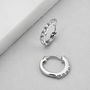 Gold Or Silver Small Diamond Style Huggie Hoop Earrings, thumbnail 4 of 10