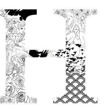 'Letter H' Linear Illustration Print, 2 of 6