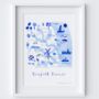 Norfolk Broads Map Blue Landmarks Travel Art Print, thumbnail 2 of 2