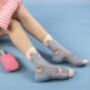 Summer Cute Pink And Blue Sheer Mid Calf Socks, thumbnail 4 of 6