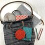 Fair Trade Woven Cotton Leather Double Handle Handbag, thumbnail 5 of 11