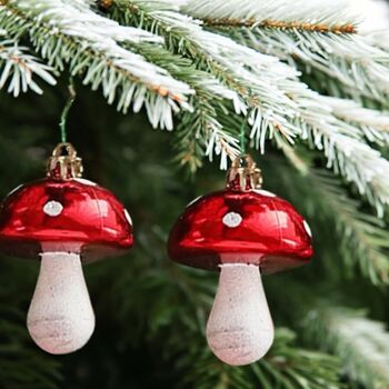 Hanging Christmas Tree Mushroom Ornament, 3 of 5