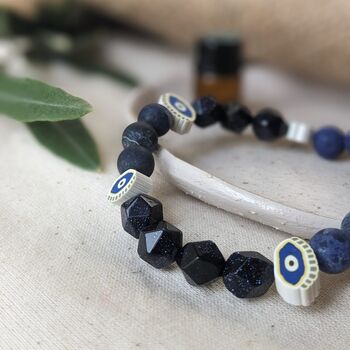 Aromatherapy Essential Oil Diffuser Evil Eye Bracelet, 2 of 5