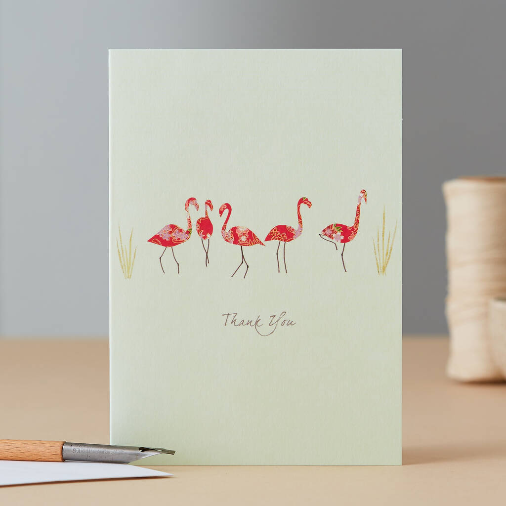 Flamingo Dance Thank You Card By Eloise Hall