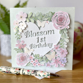 Personalised Name And Age Floral Birthday Card, 3 of 4