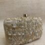 Gold Handcrafted Embroidered Rectangular Clutch Purse, thumbnail 1 of 7