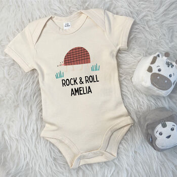 Personalised Armadillo Rock And Roll Babygrow, 6 of 8