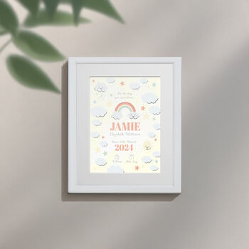 Personalised On The Day You Were Born Rainbow Framed Print, 3 of 10