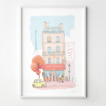 Paris Café Illustration Fine Art Print, 2 of 4