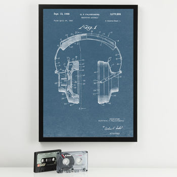 Anatomy Of Headphones Patent Print, 4 of 7