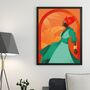 Woman In Green Illustrated Art Print, thumbnail 1 of 6