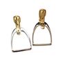 Personalised Sterling Silver And Gold Stirrup Earrings, thumbnail 4 of 10
