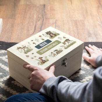 Personalised Woodland Animals Keepsake Box Gift For Children, 6 of 6