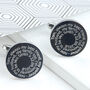 Personalised Message Round Silver Cufflinks, thumbnail 3 of 8