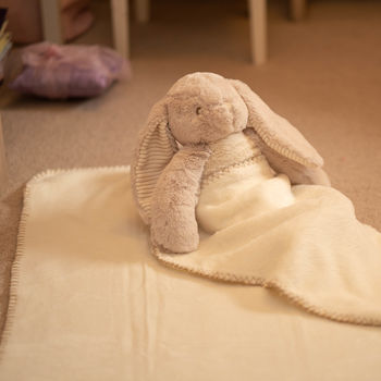 Super Soft Bunny With Embroidered Blanket, 8 of 9