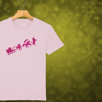 Unicorn Sleigh Kids Christmas T Shirt, 2 of 11