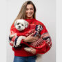 Christmas Red Fairisle Dog Jumper, thumbnail 3 of 5